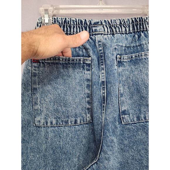 BDG Urban Outfitters Jeans Womens Medium Blue Jogger Patchwork Knee Elastic - Picture 4 of 16